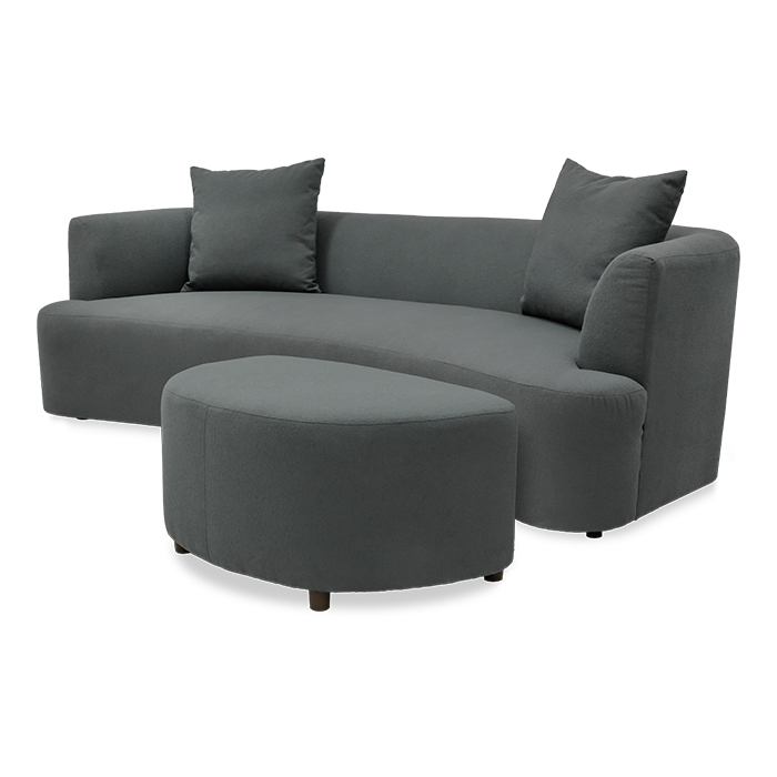 Sofa C/ottoman Tela Gris Oxford Elos | Sofá | salas